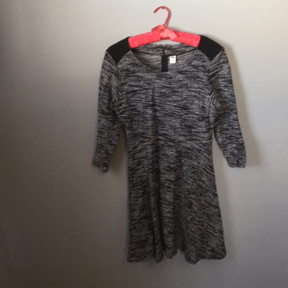 Marled grey three quarter sleeve dress